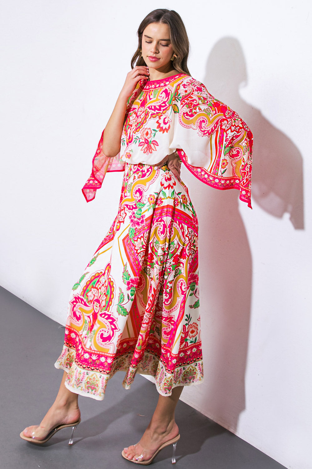 STUCK ON YOU WOVEN MIDI DRESS Flying Tomato